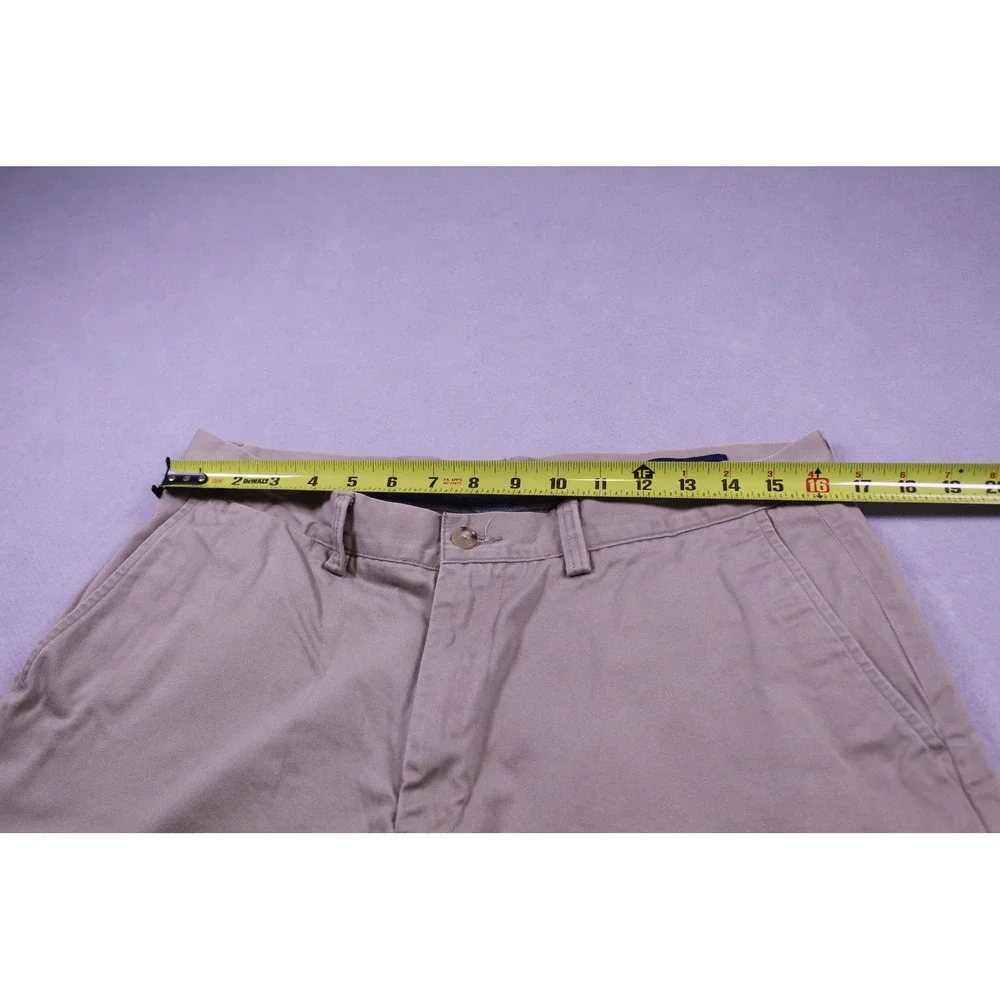 Polo Ralph Lauren Mens Chino Shorts Tan Khaki Cotton Flat Front Size 34